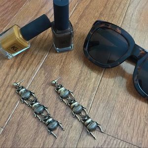 ModCloth Trio Scarabs earrings